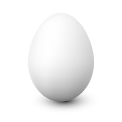 White  Whole Egg. Chicken Egg Isolated on White Background.