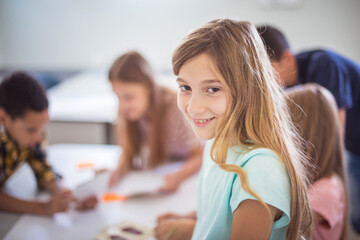 Fototapeta premium School children on class.