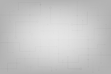White grey bakground with line of board system network. Circuit data structure integrated for futuristic design. Vector of interface processor electric connection.