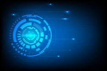 Abstract circle in concept technology background and energy intelligence. Communication line of future with data inforamtion connection. Cyberspace and digital process template.