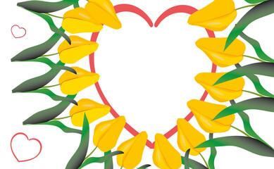 Realistic Colorful Tulips in Isolated Background. Illustration