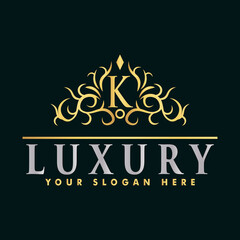 Golden luxury logo design,