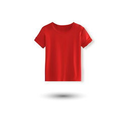 Shirt mockup set. T-shirt template. red version, front design.