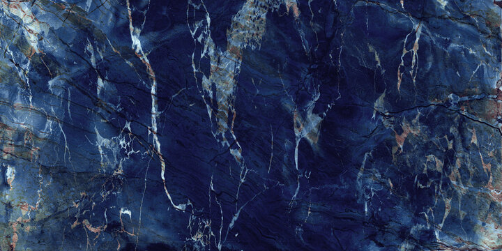 natural pattern of marble background, Surface rock stone with a pattern of Emperador blue marbel, Close up of abstract texture with high resolution, polished quartz slice mineral for exterior. © Michael Benjamin