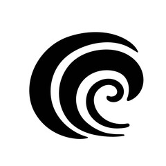 Ocean wave silhouette sketch. Surge, ripple, wavelet in nature. Surfing travel and vacation vector illustration. Ocean tidal or storm wave icon isolated on white background. Sublimation print, logo.