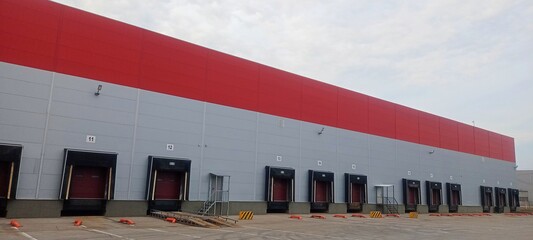 Warehouse complex. Logistic complex for storage and transportation of goods.