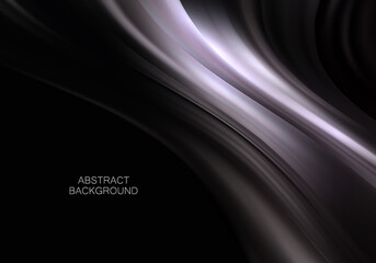 Black cloth background Abstract wave flow background