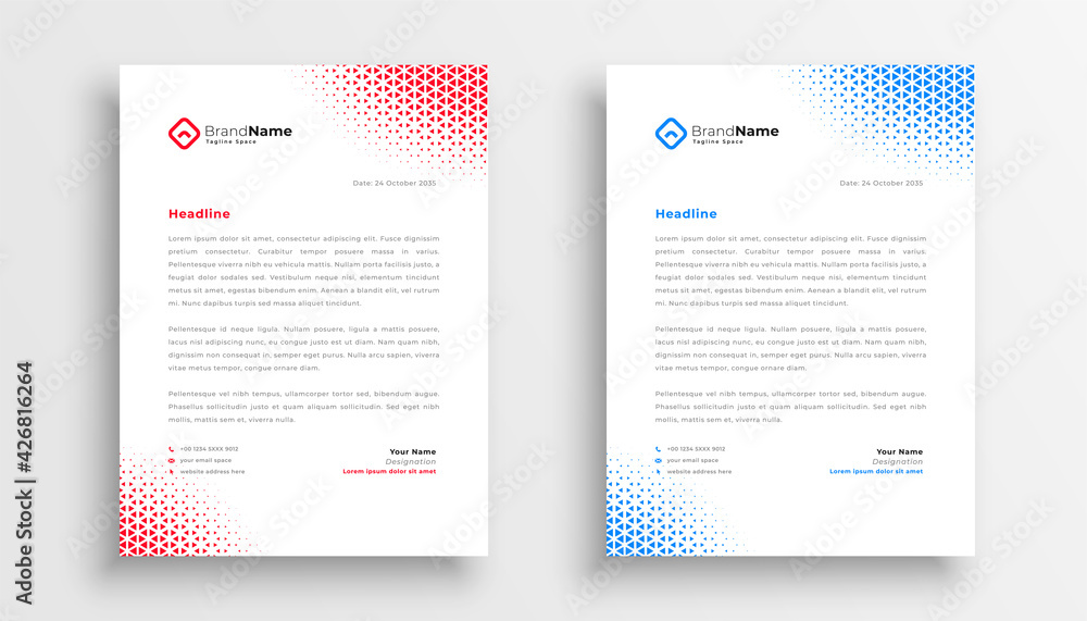 Canvas Prints abstract halftone style letterhead template design