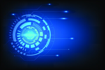 Abstract circle in concept technology background and energy intelligence. Communication line of future with data information connection. Cyberspace and digital process template.