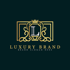 Golden luxury logo design