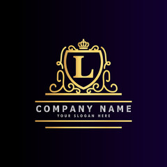 Golden luxury logo design