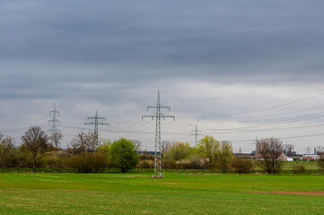 power lines in the field