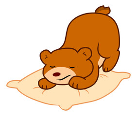 Cute bear sleeping cartoon illustration
