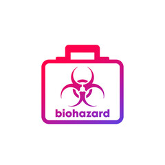 biohazard box, bag icon, vector