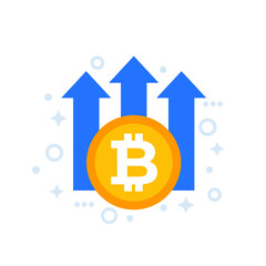 bitcoin growth icon, vector art