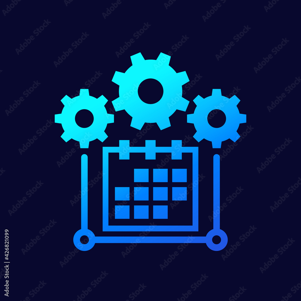 Poster schedule, project management vector icon for web