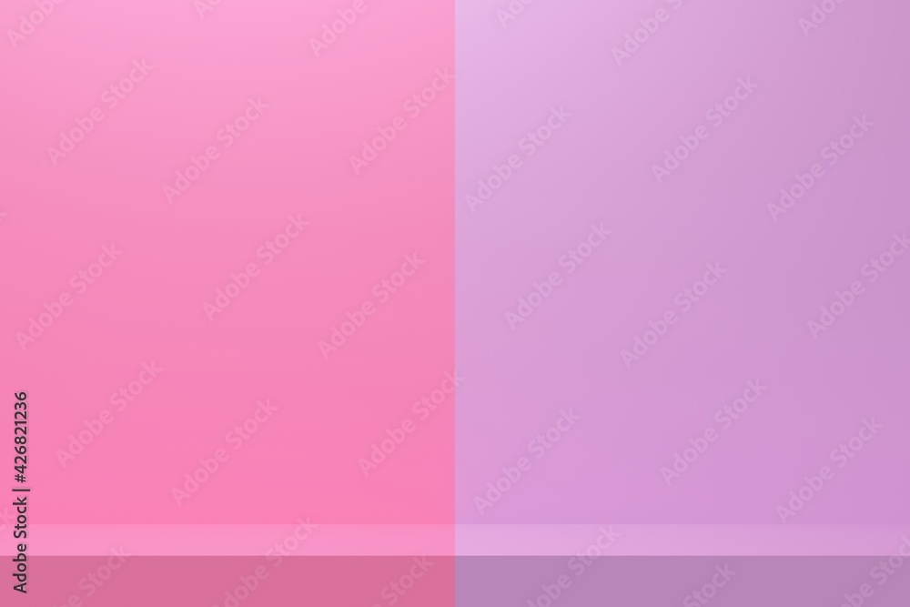 Aufkleber abstract studio background with pink and lilac half. backdrop design for product promotion. 3d rende