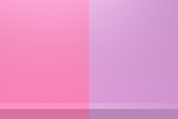 Obraz premium Abstract studio background with pink and lilac half. Backdrop design for product promotion. 3d rendering