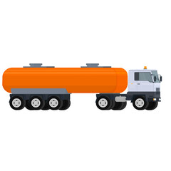 Fototapeta na wymiar Fuel truck. Tanker truck, vector illustration