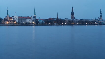 Fototapeta premium Rainy morning in old Riga
