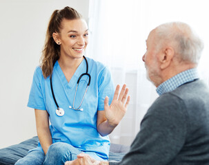 nurse doctor senior care caregiver help assistence retirement home nursing elderly man woman health support