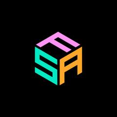 Hexagon shape with the letters FSA