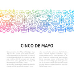 Fototapeta premium Cinco de Mayo Line Template