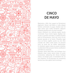 Cinco de Mayo Line Pattern Concept