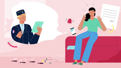 a police officer found a criminal and she is scared