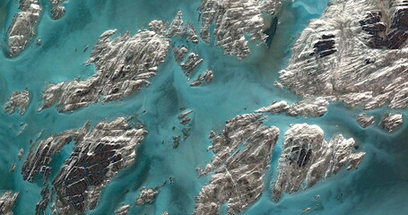 melting ice in Antarctica,  abstract photography of the deserts of Africa from the air. 