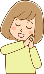 うっとりしている女性のイラスト