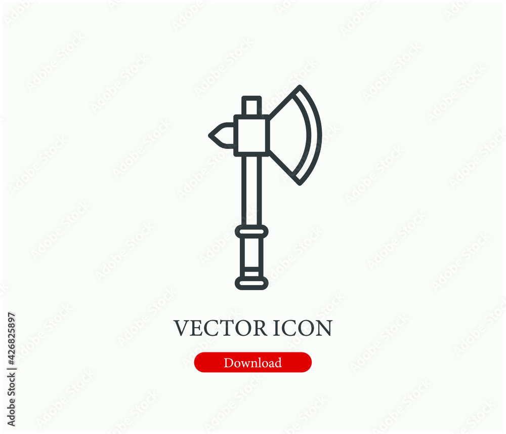 Poster axe vector icon. editable stroke. linear style sign for use on web design and mobile apps, logo. sym