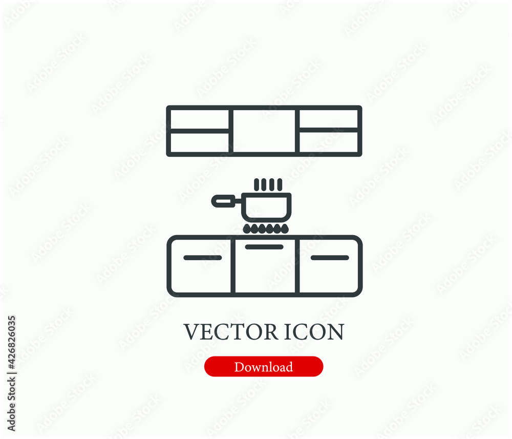Poster kitchen vector icon. editable stroke. linear style sign for use on web design and mobile apps, logo.
