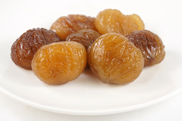 Delicious Turkish candied chestnut  ( Kestane Sekeri ) or marron glace. 