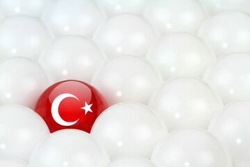 Turkish flag on a red crystal ball, conceptual image .