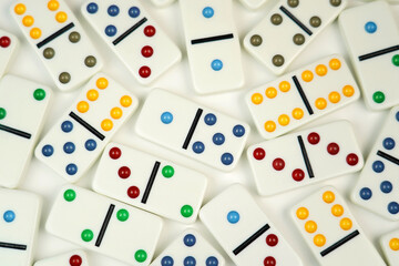 Colorful dominoes on white background.     