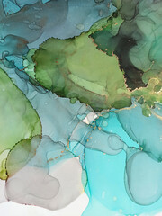 Obraz premium Alcohol Ink Texture. Oil Fluid Grunge Wall. Silk