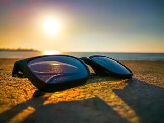 sunglasses on the beach
