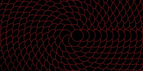 Dark Red vector background with circles.