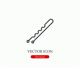 Bobby pin vector icon. Editable stroke. Linear style sign for use on web design and mobile apps, logo. Symbol illustration. Pixel vector graphics - Vector