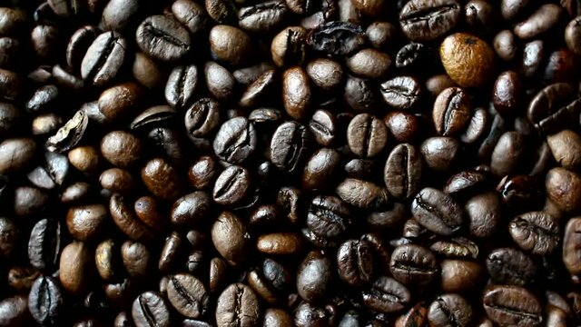 Coffee Beans Rotating Macro
