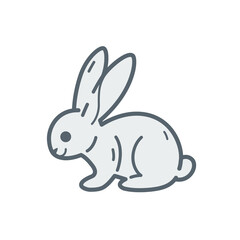 Cartoon hare, cute character for children. Vector illustration in cartoon style for abc book, poster, postcard. Animal alphabet - letter H.