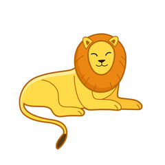 Cartoon lion, cute character for children. Vector illustration in cartoon style for abc book, poster, postcard.