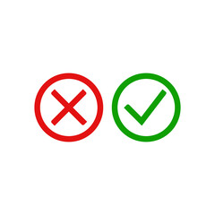 Approve and Reject icon flat vector illustration
