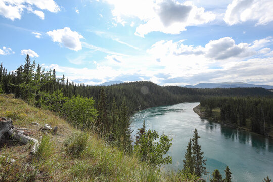 View On Yukon Kuskokwim Delta River Near Wolf Creek Campground, Yukon, Canada