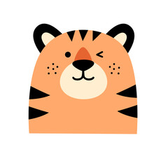 トラのキャラクター　年賀状素材　ウインク