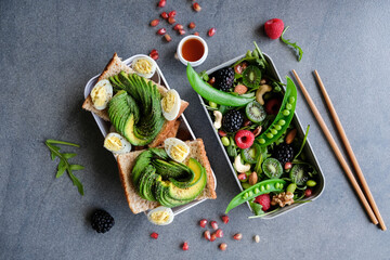 Delicious and easy to make healthy meals / Kiwi Berries Salad  Avocado Toast / Imported fresh...