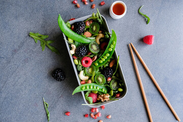 Delicious and easy to make healthy meals / Kiwi Berries Salad  Avocado Toast / Imported fresh...