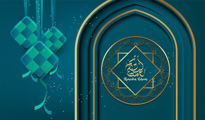 ramadan kareem background design with luxury islamic ornament.