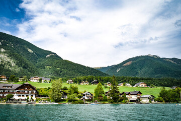 Naklejka premium village on the river